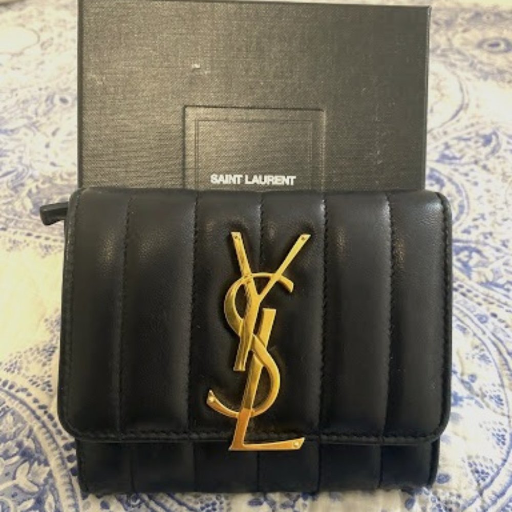 Black Quilted Yves Saint Laurent Wallet